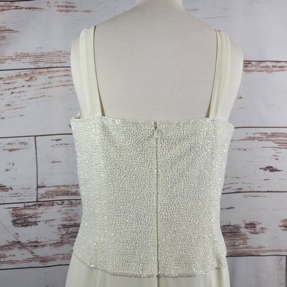 Jovani Beaded Gown with Jacket Cream Size 14 - Picture 5 of 12
